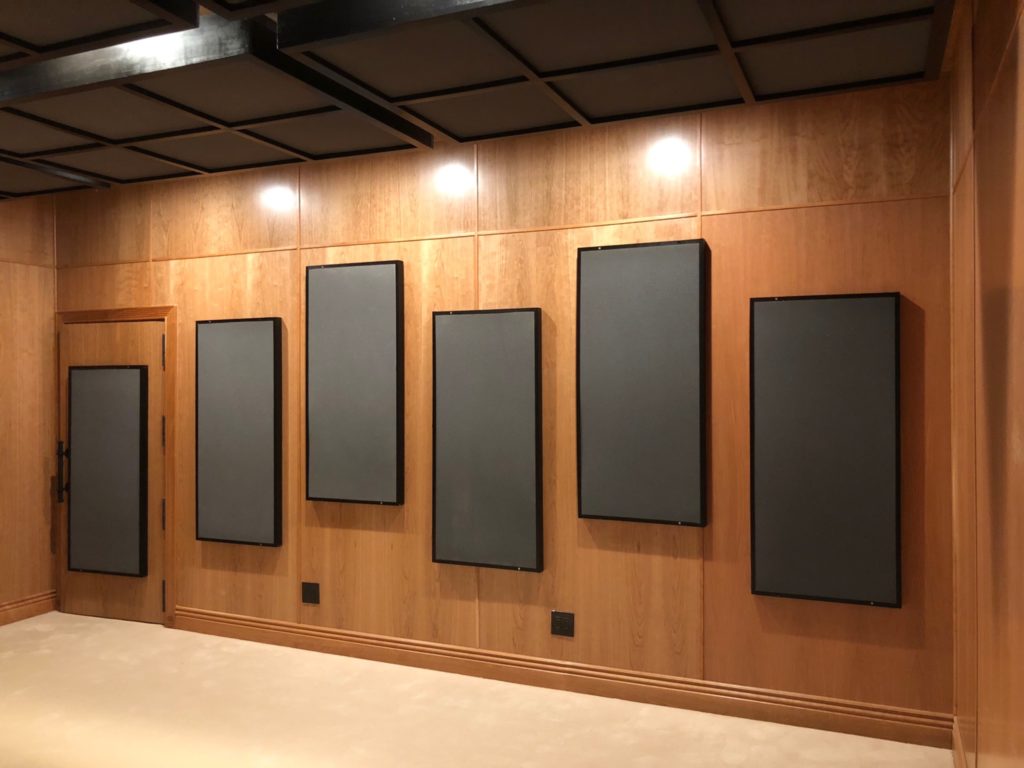 acoustic foam ladders hanging on wall