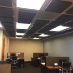 photo of bureu with acoustic foam tiles on ceiling
