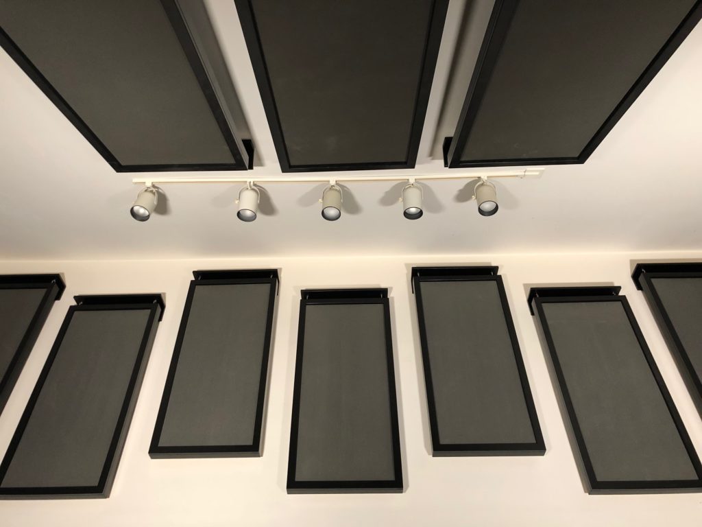 acoustic foam panels on ceiling