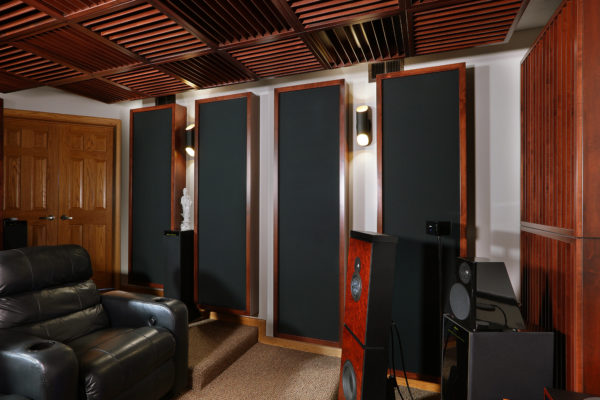 home theater with acoustic panels