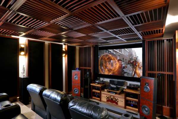 home theater with acoustic treatment