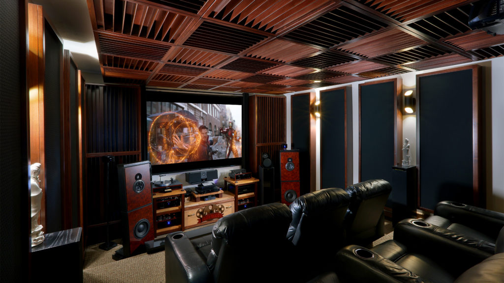 home theaters with acoustic treatment