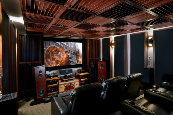 home theaters with acoustic treatment