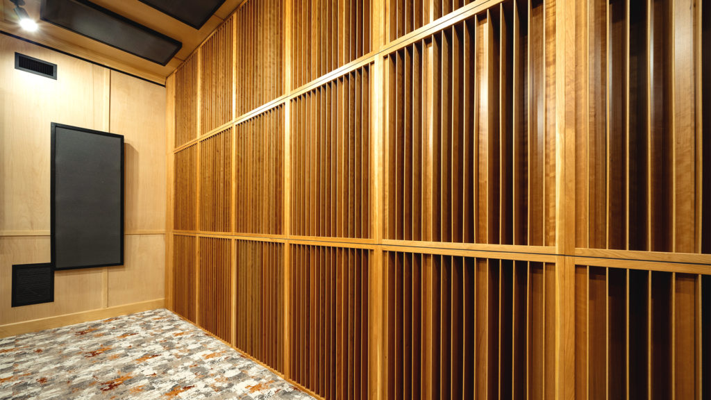 quadratic diffuser wall in listening room