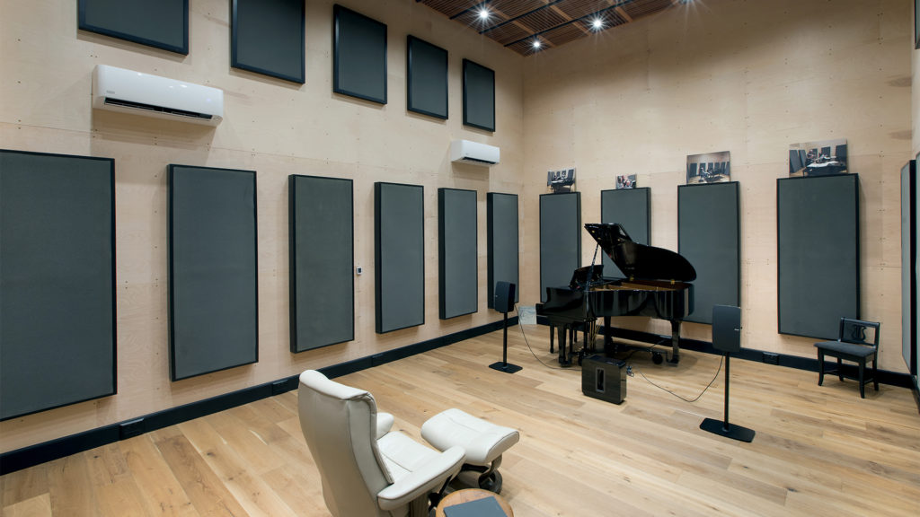 piano room with noise reduction panels
