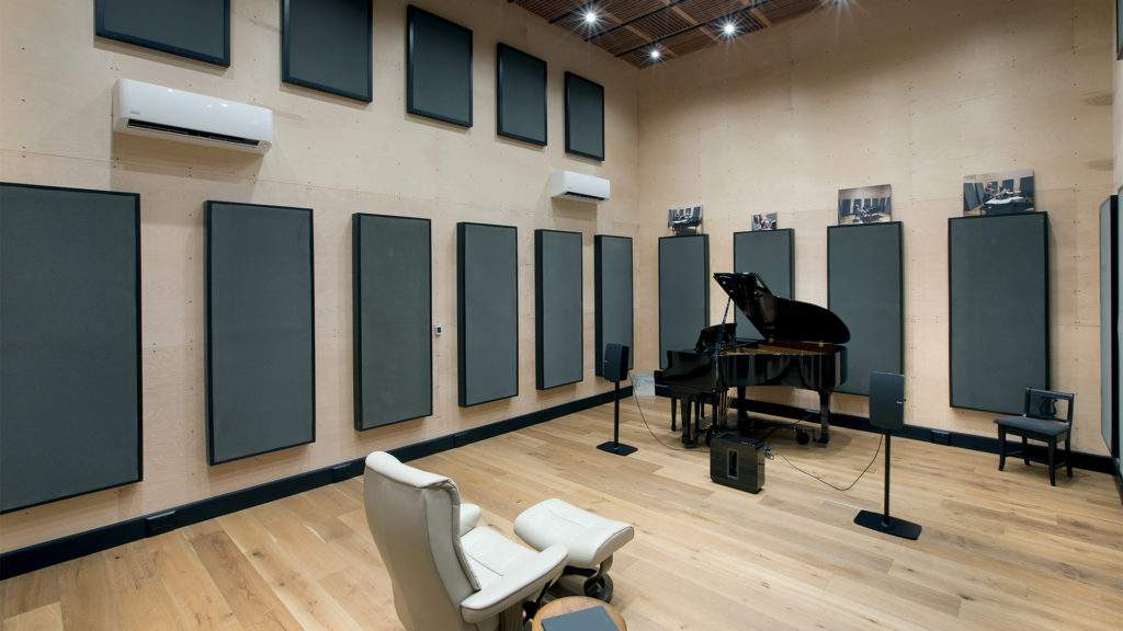 acoustic foam panels on wall