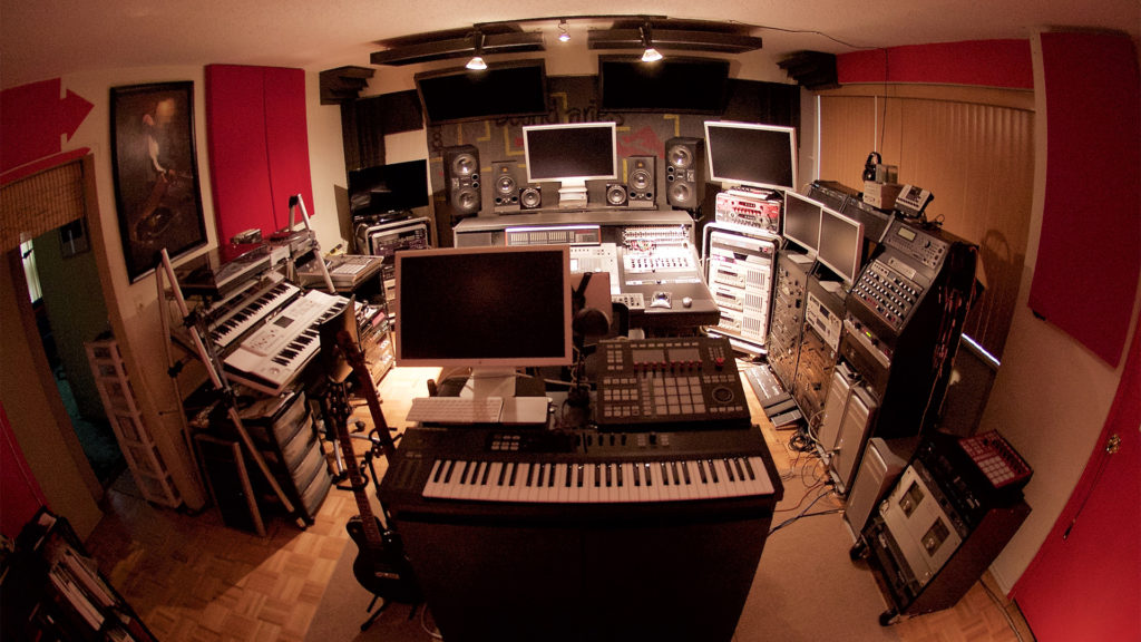 music studio top view