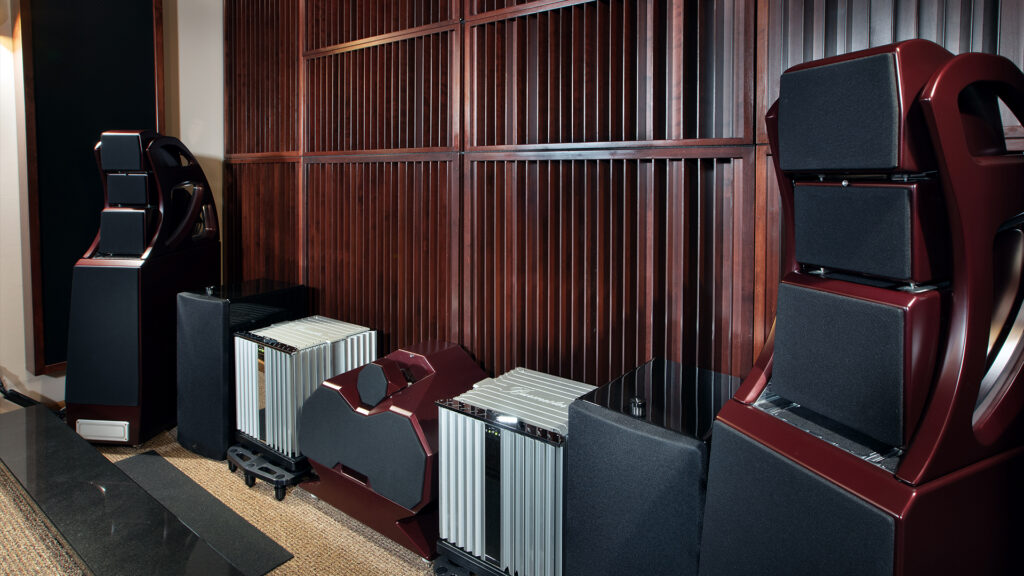 QRD Diffusers on the front wall between speakers