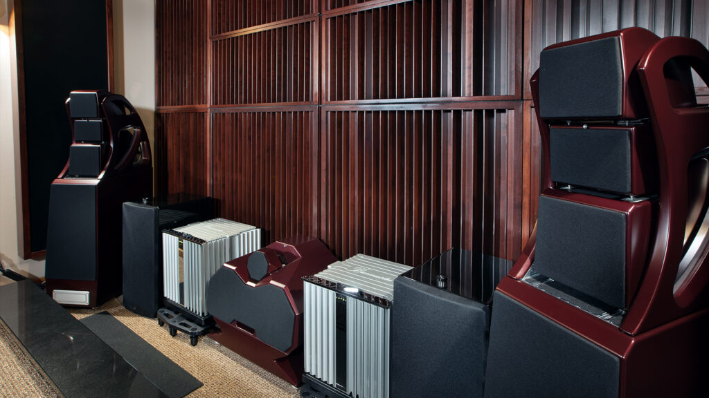 QRD® Diffusers on the front wall between speakers