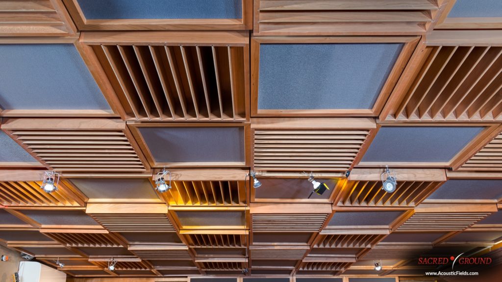 Acoustic ceiling treatment at sacred ground studios in hollywood