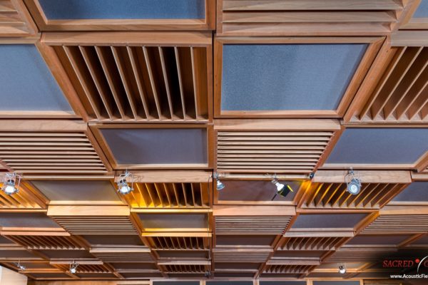 Acoustic ceiling treatment at sacred ground studios in hollywood