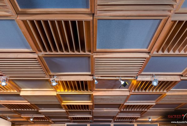 Acoustic ceiling treatment at sacred ground studios in hollywood